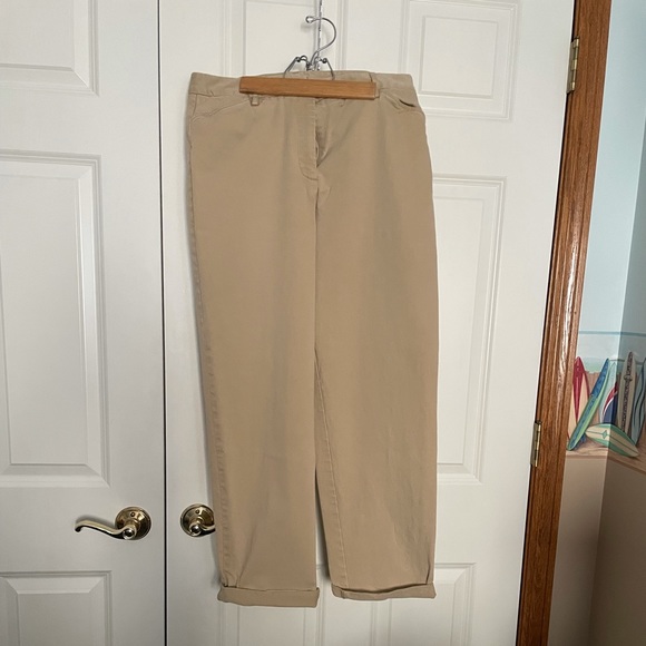 Talbots Stretch Khaki Pants with Small Cuffs size 12P - Picture 1 of 7